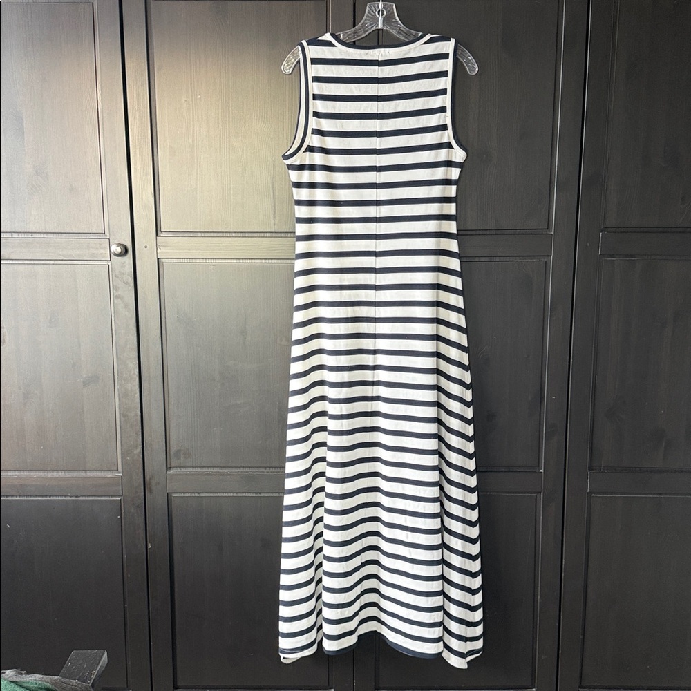 J. Crew Navy and White Striped Maxi dress Small NWOT - Picture 4 of 8